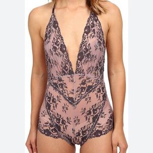 Free People Too Cute to Handle Bodysuit Eggplant M women’s